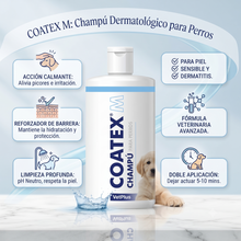 Cargar imagen en el visor de la galería, Coatex M Champú Dermatológico para Perros 250 ml | Vetplus