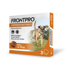 Frontpro 28 mg comprimidos  masticable perros  4-10 KG 3 COMP